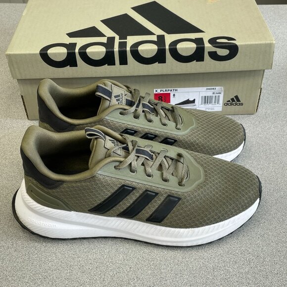 Excellent Adidas X_ Plrpath Men's Size 8.5 Olive Green Mesh Running Shoes - Picture 1 of 7